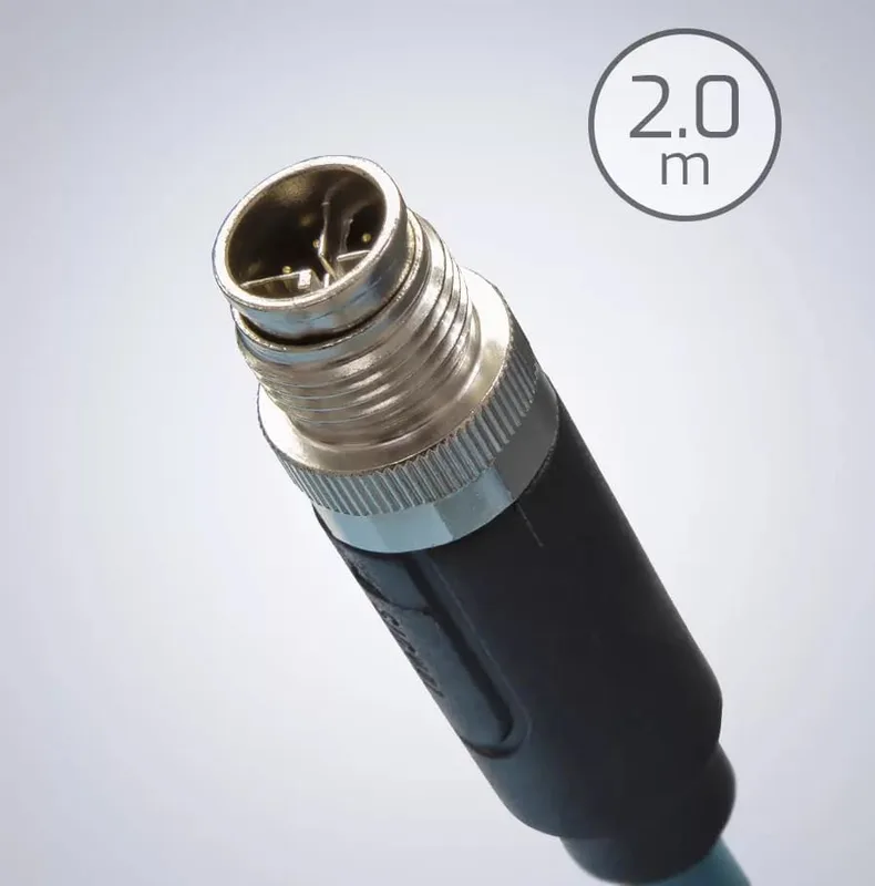 M12 to RJ45 IP67 Cat6a Cable – 2.0m, Dark Green