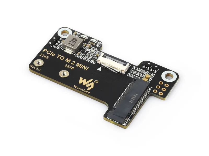 Мини-адаптер PCIe-M.2 для Raspberry Pi 5, поддержка протокола NVMe Твердотельный накопитель M.2, высокоскоростное чтение/запись, Raspberry Pi 5 NVMe HAT