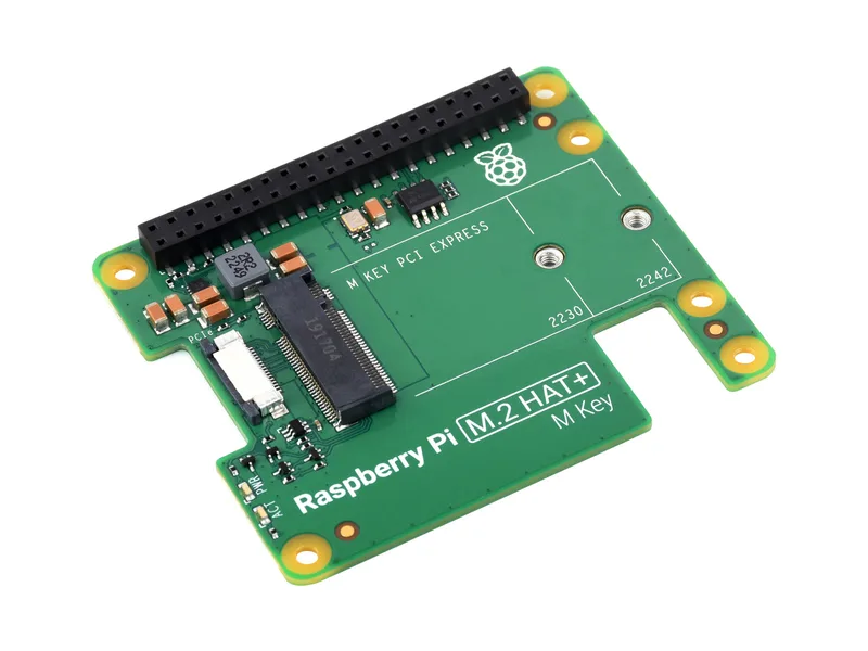 Официальный Raspberry Pi PCIe для M.2 HAT, предназначен для Raspberry Pi 5, HAT + Standard, поддерживает протокол NVMe Твердотельный накопитель M.2, Raspberry Pi 5 HAT