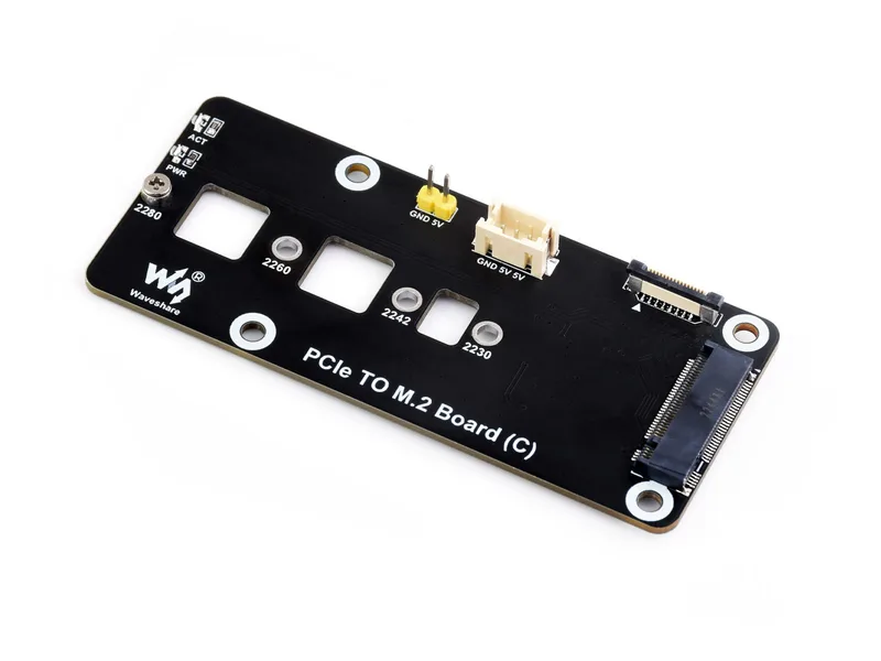 Плата адаптера PCIe-M.2 (C) для Raspberry Pi 5, поддержка протокола NVMe Твердотельный накопитель M.2, высокоскоростное чтение/запись