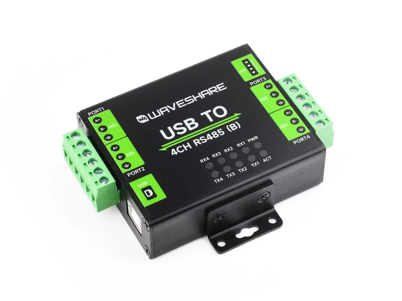 Промышленный изолированный преобразователь USB в 4-канальный RS485 (B), чип CH344L, несколько схем защиты, поддержка нескольких систем