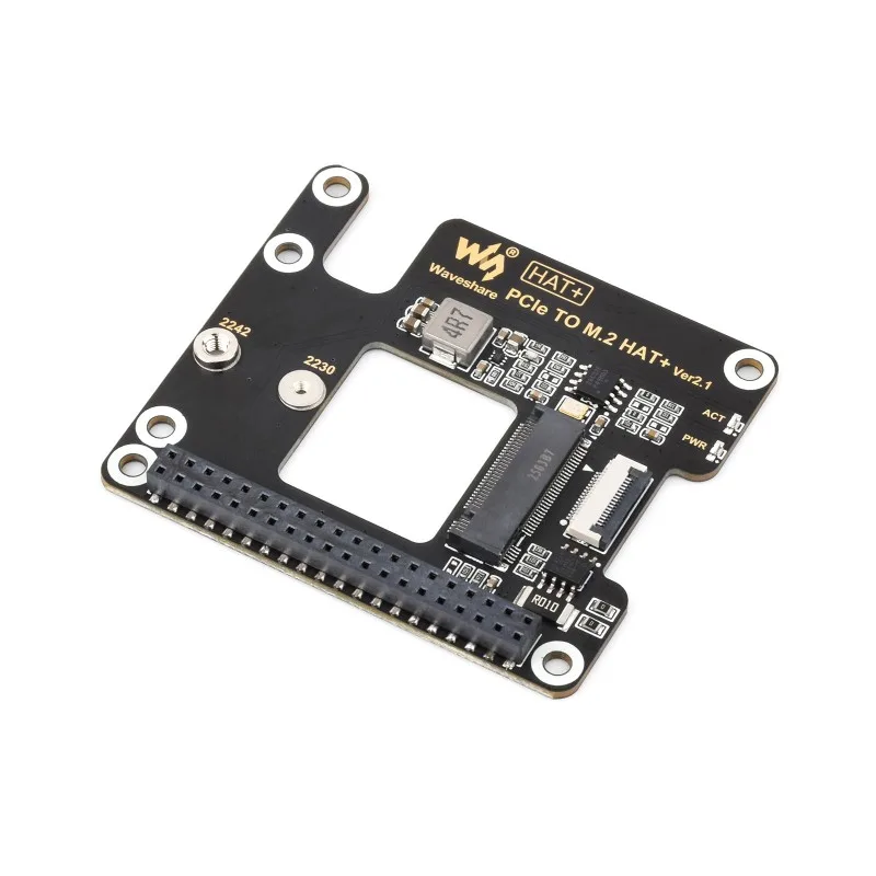 Адаптер PCIe-M.2 для Raspberry Pi 5, поддержка протокола NVMe Твердотельный накопитель M.2, высокоскоростное чтение/запись, HAT + Standard