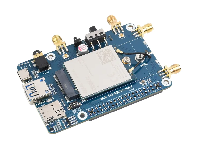 Raspberry Pi LTE Cat 6 Communication HAT, глобальный многодиапазонный LTE-A, GNSS-позиционирование, поставляется с модулем EM060K-GL