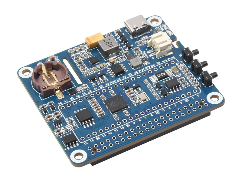 Шляпа управления питанием для Raspberry Pi, поддерживает одновременную зарядку и выходную мощность, встроенные часы реального времени и несколько схем защиты.