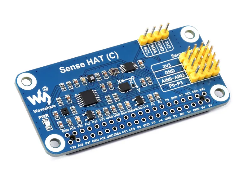 Sense HAT (C) для Raspberry Pi, встроенные мощные датчики, поддержка внешних датчиков
