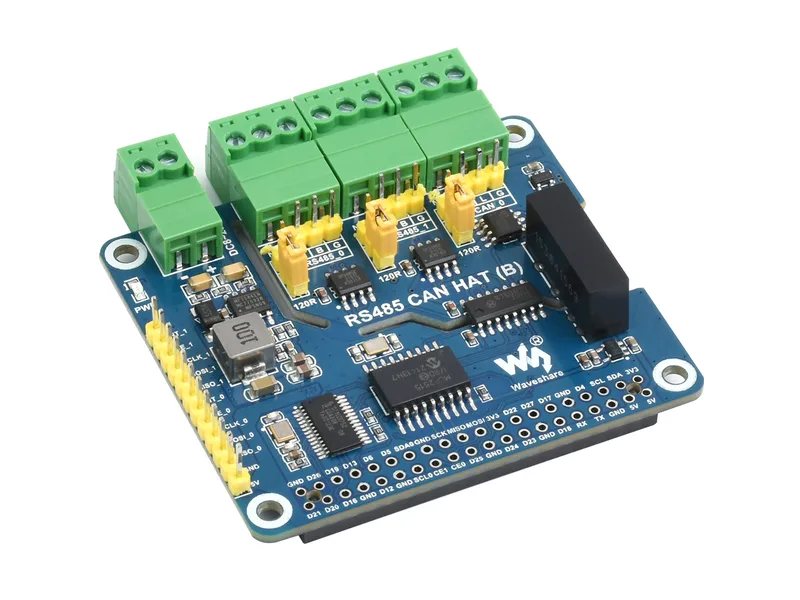Изолированная CAN-шляпа RS485 (B) для Raspberry Pi, 2-канальный RS485 и 1-канальный CAN, множественная защита