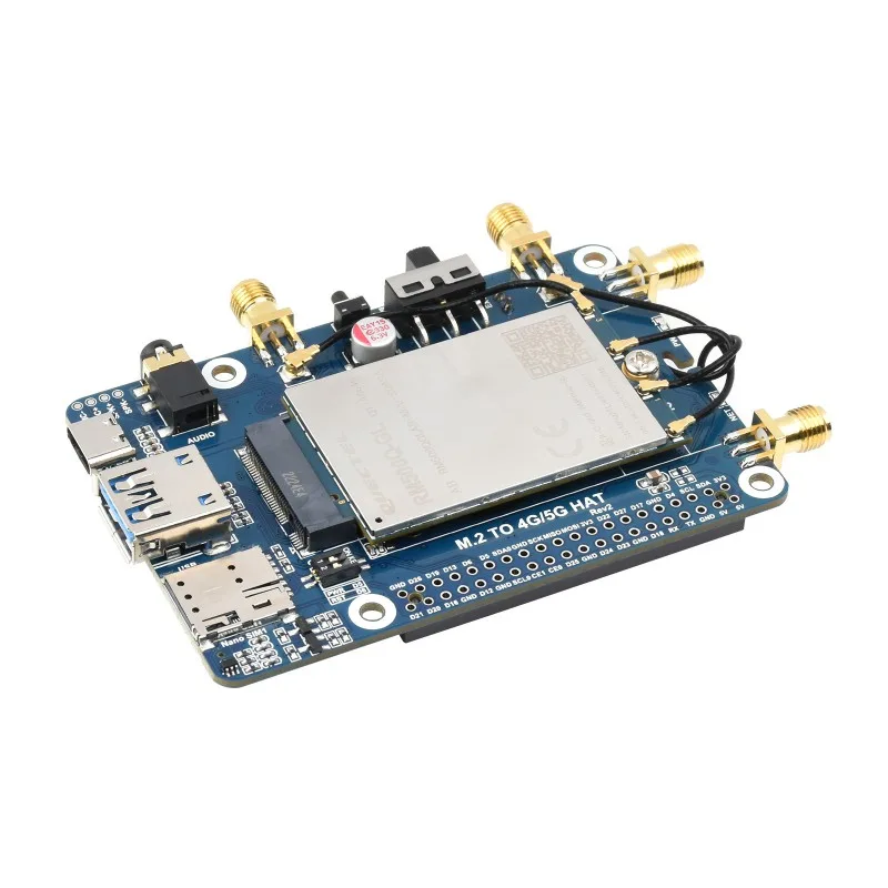 RM500x / RM502x 5G HAT для Raspberry Pi, четыре антенны LTE-A, многодиапазонный, 5G/4G/3G