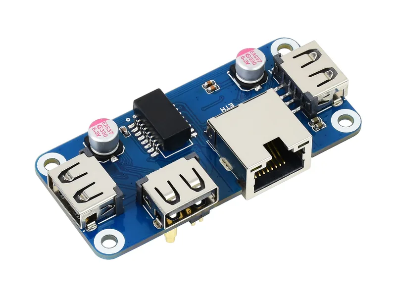Шляпка-концентратор Ethernet/USB (B) для серии Raspberry Pi, 1x RJ45, 3x USB 2.0