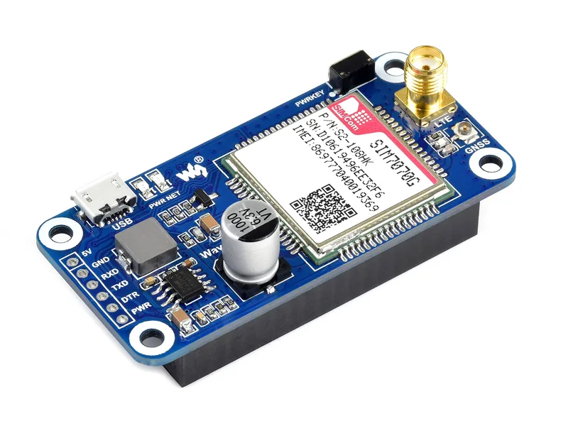 SIM7070G NB-IoT/Cat-M/GPRS/GNSS HAT для Raspberry Pi, поддержка глобального диапазона