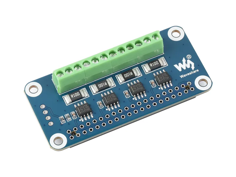 4-канальный HAT для мониторинга тока/напряжения/мощности для Raspberry Pi, I2C/SMBus