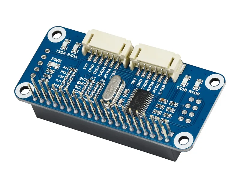 Шляпа последовательного расширения для Raspberry Pi, интерфейс I2C, 2-канальный UART, 8 GPIO