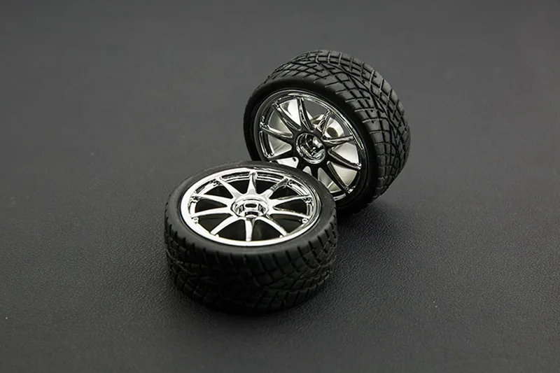Пара резиновых колес D65mm - серебристый (без вала)(Снято с производства)