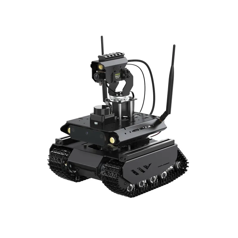 UGV Beast ROS 2 Внедорожный гусеничный робот с искусственным интеллектом с открытым исходным кодом для платы серии Jetson Orin, два контроллера, гибкое всенаправленное панорамирование на 360 °, дополнительно для комплекта Jetson Orin Nano 4 ГБ