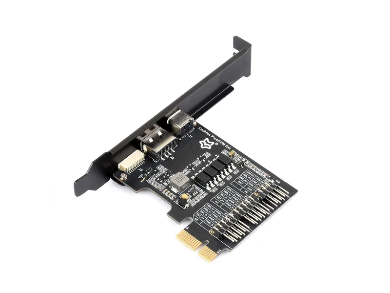 Плата расширения Luckfox PicoKVM Ext, совместимая со слотами PCIe ×1 / ×4 / ×8 / ×16, адаптирующая USB-порты материнской платы, работает с Luckfox PicoKVM для удаленного управления питанием