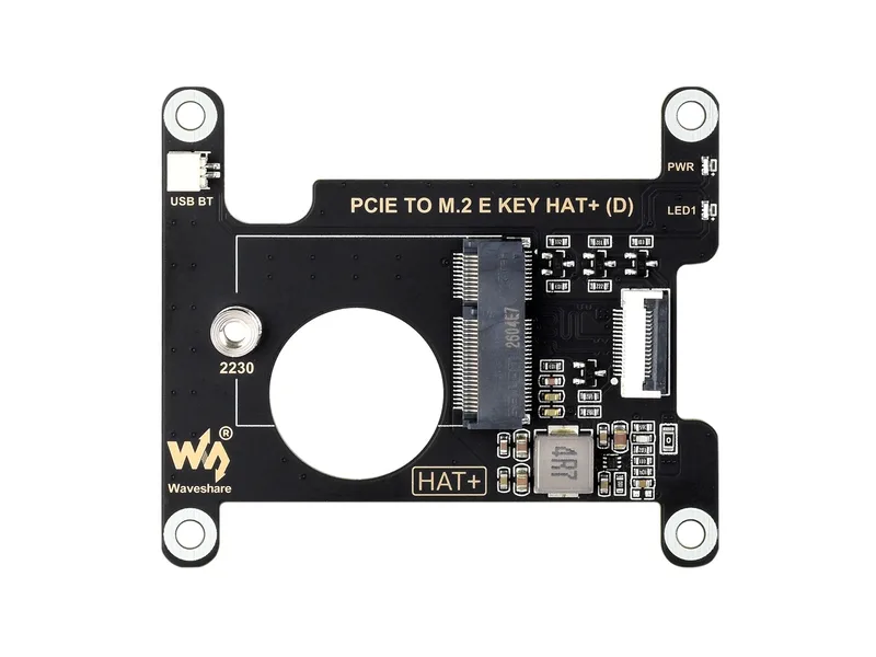 PCIe To M.2 E KEY HAT (D) для Raspberry Pi 5, совместим с различными беспроводными сетевыми картами NGFF (M.2 E KEY), поддерживает соединение USB Bluetooth
Плата расширения модуля
