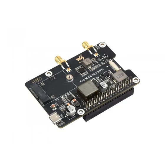 Адаптер PCIe к M.2 E KEY с функцией PoE для Raspberry Pi 5, совместимый с беспроводной сетевой картой NGFF (M.2 E Key), Raspberry Pi 5 PCIe HAT