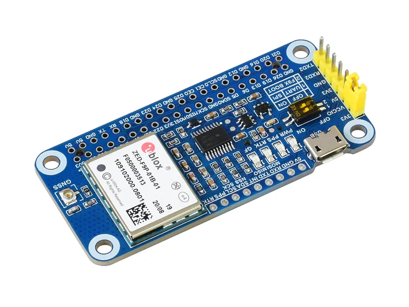 ZED-F9P GPS-RTK HAT для Raspberry Pi, точность сантиметрового уровня, многодиапазонный дифференциальный GPS-модуль RTK