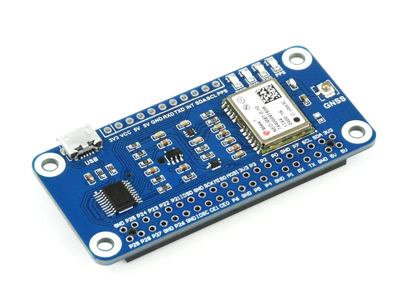 NEO-M8T GNSS TIMING HAT для Raspberry Pi, односпутниковая синхронизация, одновременный прием GPS, Beidou, Galileo, ГЛОНАСС