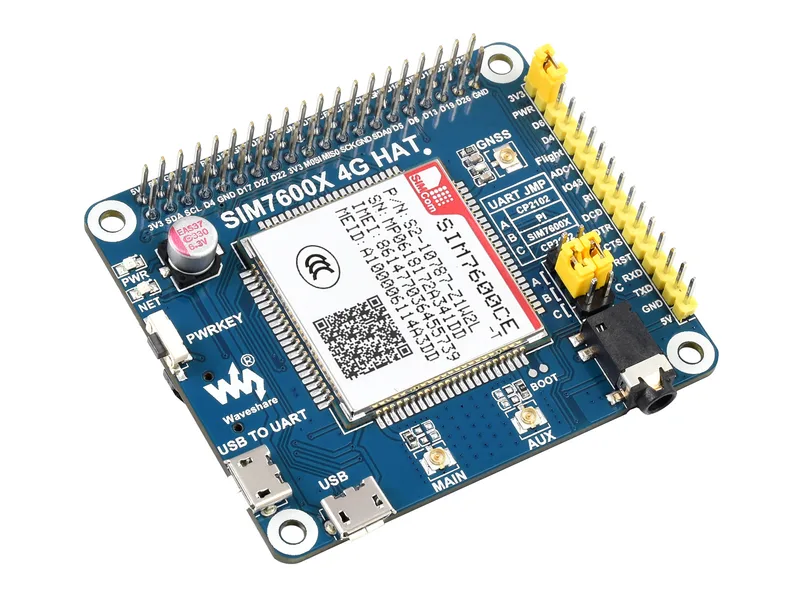 SIM7600CE 4G HAT для Raspberry Pi, поддержка LTE Cat-4 4G/3G/2G, позиционирование GNSS, для Китая