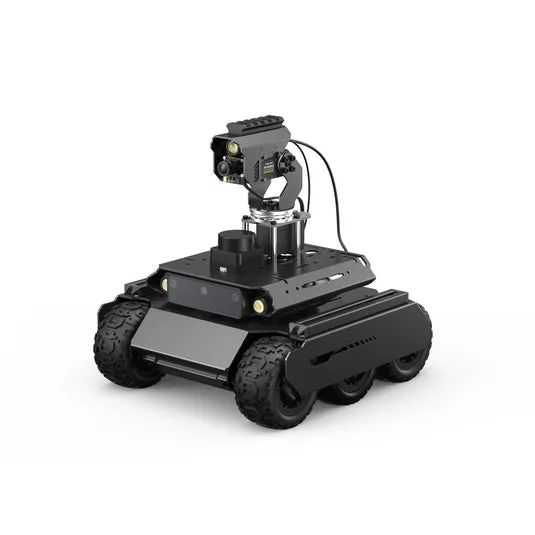 UGV Rover ROS 2 с открытым исходным кодом, 6 колес, 4WD робот с искусственным интеллектом, два контроллера, цельнометаллический корпус, гибкий и расширяемый, подходит для Raspberry Pi 4B / Raspberry Pi 5