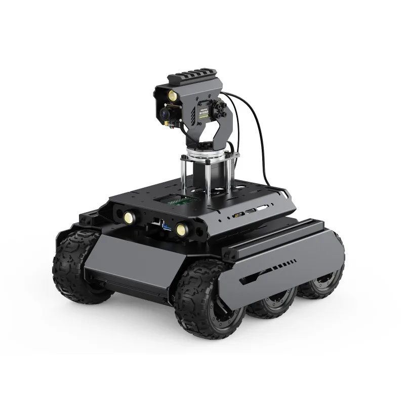 UGV Rover, 6-колесный робот с открытым исходным кодом, 4WD AI, два контроллера, цельнометаллический корпус, компьютерное зрение, подходит для Raspberry Pi 4B / Raspberry Pi 5