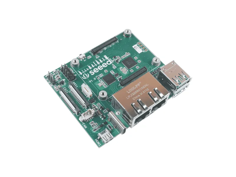 Несущая плата с двумя сетевыми адаптерами Gigabit Ethernet для вычислительного модуля Raspberry Pi 4 — разъемы USB 3.0, интерфейс Micro-HDMI, MIPI CSI/DSI, разъем FPC, слот для карты Micro-SD, компактный размер, поддержка OpenWrt