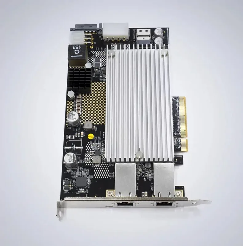 2-CH 10G/5G/2.5G/1G PoE+ NBASE-T Ethernet Card