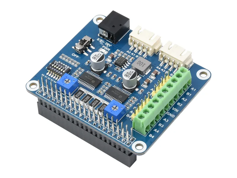 HRB8825 Шаговый двигатель HAT для Raspberry Pi, управляет двумя шаговыми двигателями, микрошаг до 1/32
