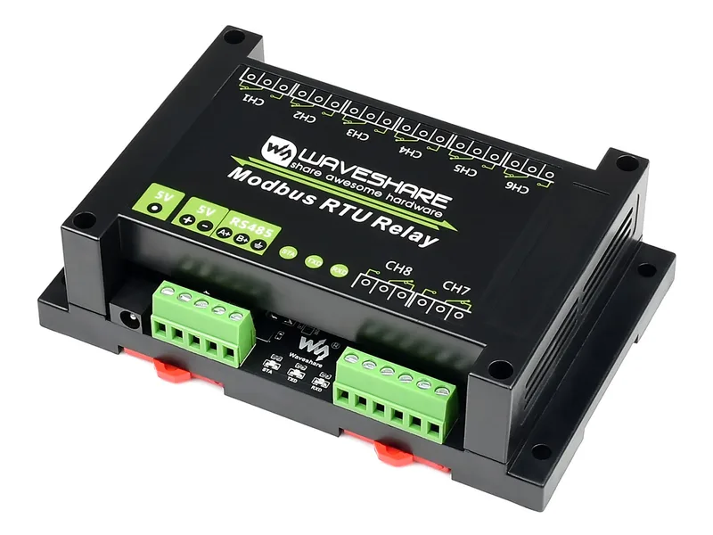 Промышленный 8-канальный релейный модуль Modbus RTU с интерфейсом RS485, мультиизоляционными схемами защиты, источником питания 5 В