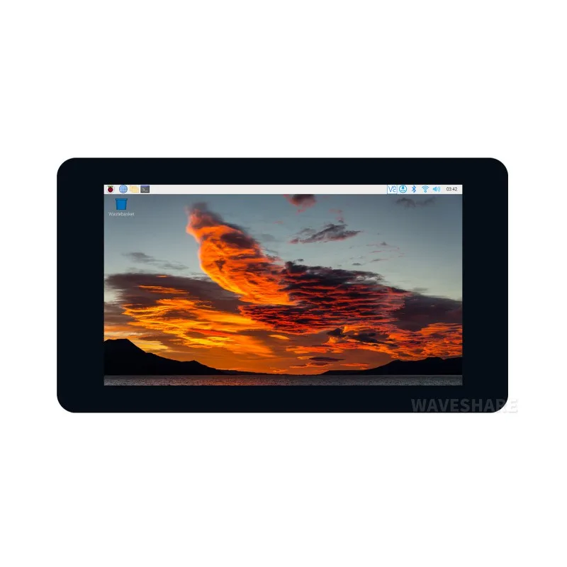 7-дюймовый емкостный сенсорный дисплей, интерфейс DSI, экран IPS, 800×480, 5-точечное касание, с чехлом (опционально)