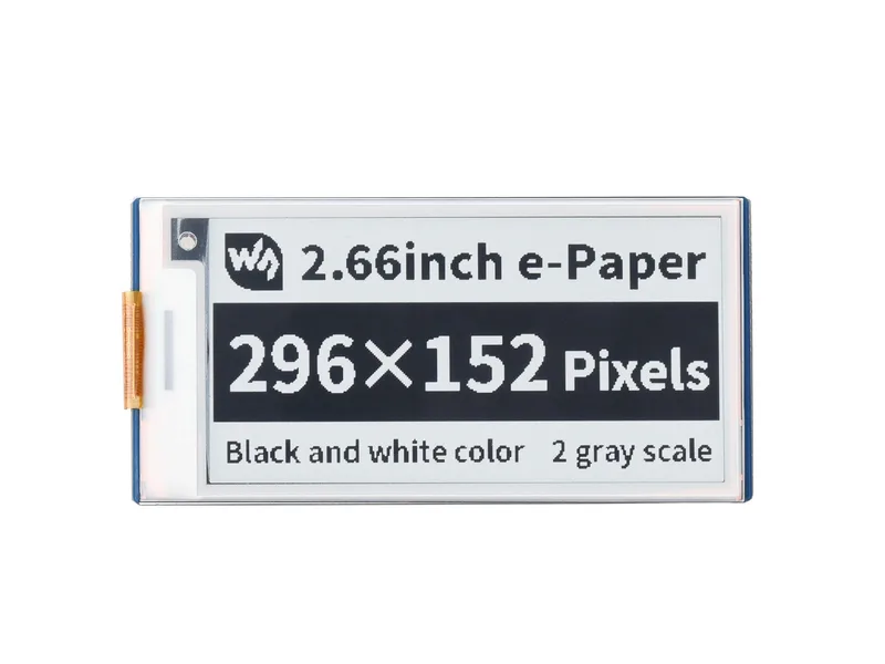 2,66-дюймовый модуль дисплея E-Paper E-Ink для Raspberry Pi Pico, 296 × 152, черный / белый, SPI