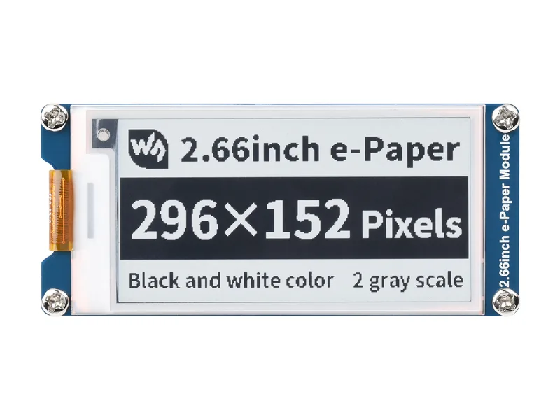 296×152, 2,66-дюймовый модуль дисплея E-Paper E-Ink, черный/белый