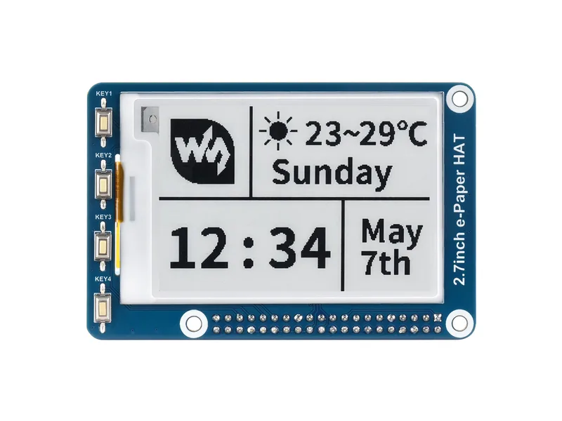 264x176, 2,7-дюймовый дисплей E-Ink HAT для Raspberry Pi