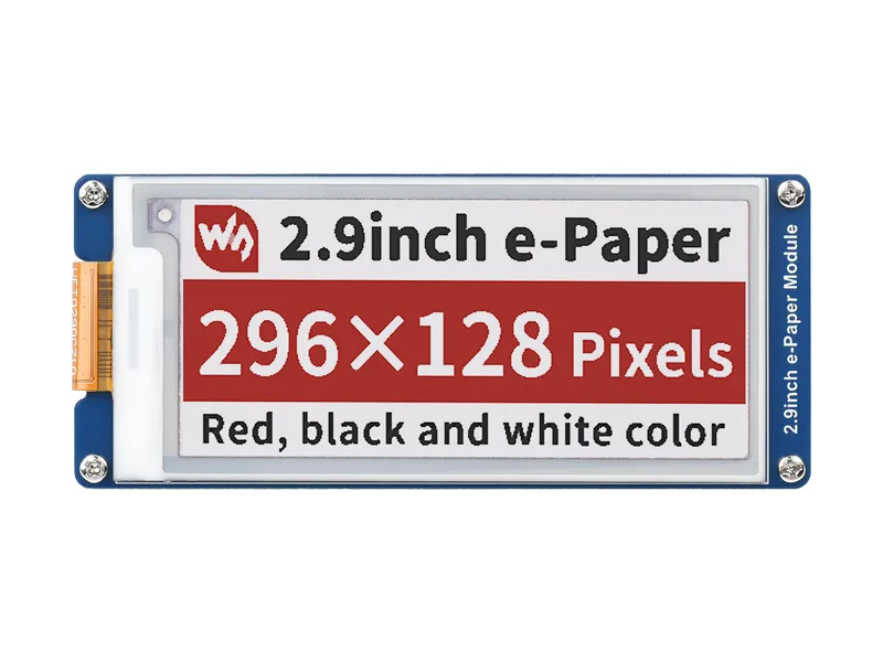2,9-дюймовый модуль дисплея E-Paper E-Ink (B), 296×128, красный/черный/белый, SPI