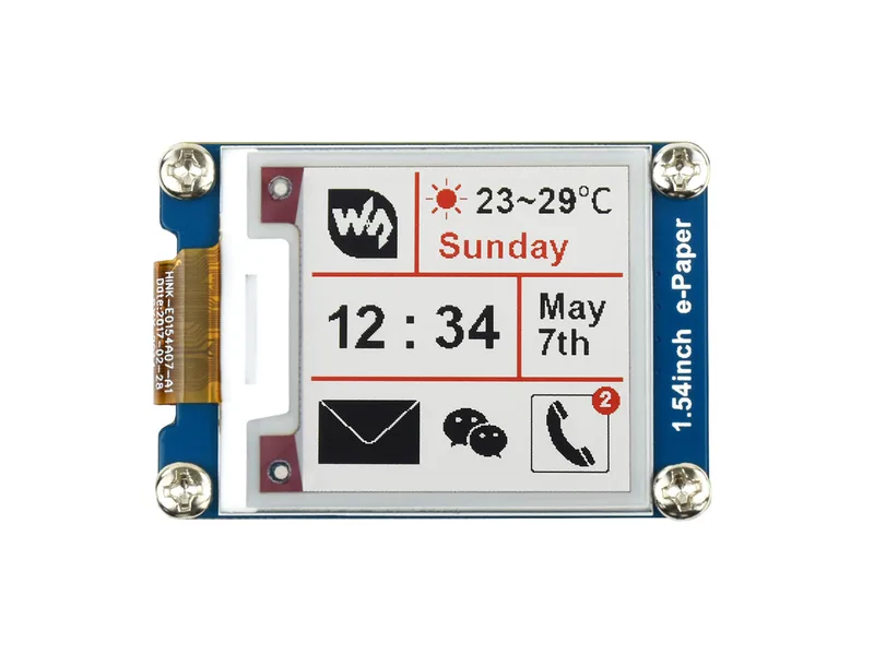 200x200, 1,54-дюймовый дисплейный модуль E-Ink, трехцветный
