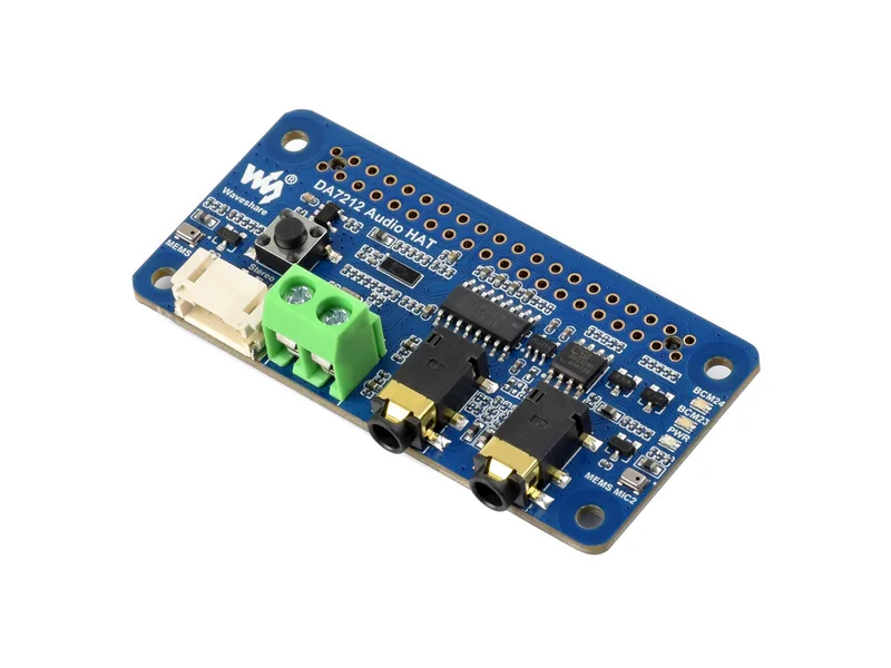DA7212 I2S Аудиоплата для Raspberry Pi, стереокодирование/декодирование, встроенные два микрофона, совместимая с платами серии Raspberry Pi