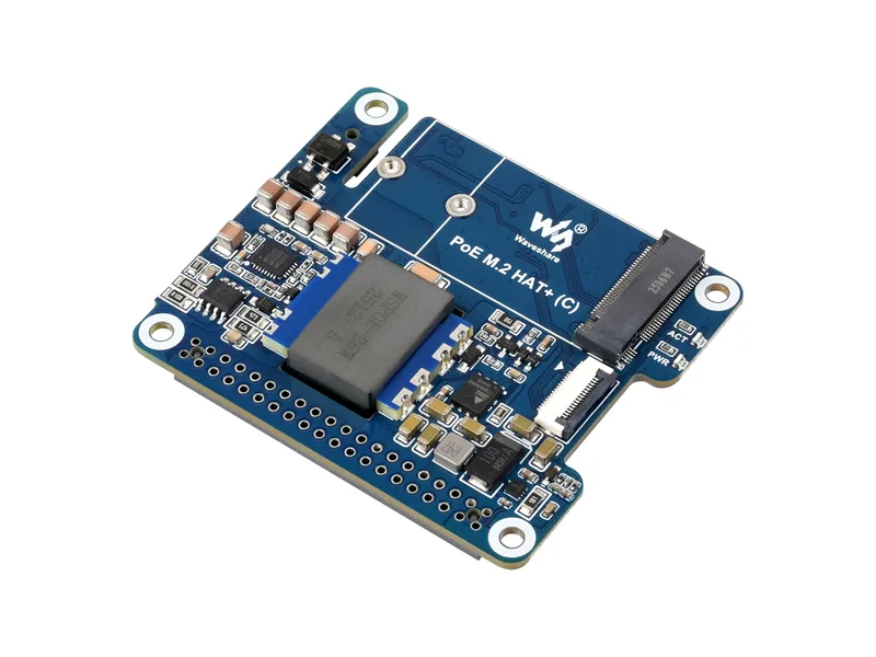 Адаптер PCIe-M.2 с функцией PoE (C) для Raspberry Pi 5, поддерживает твердотельный накопитель M.2 по протоколу NVMe, высокоскоростное чтение/запись