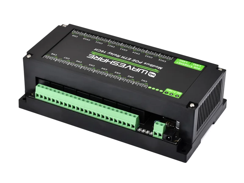 16-канальный релейный модуль Ethernet, протокол Modbus RTU / Modbus TCP, связь через порт Ethernet, поддерживает питание PoE, с различными схемами изоляции и защиты