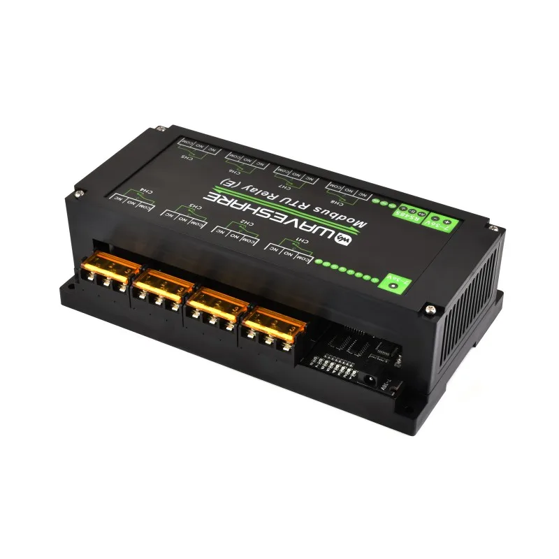 Промышленный 8-канальный сильноточный релейный модуль Modbus RTU (E) с интерфейсом RS485, многоразвязными схемами защиты, встроенной оптронной изоляцией, встроенной защитой обратноходового диода, корпусом для монтажа на рейку