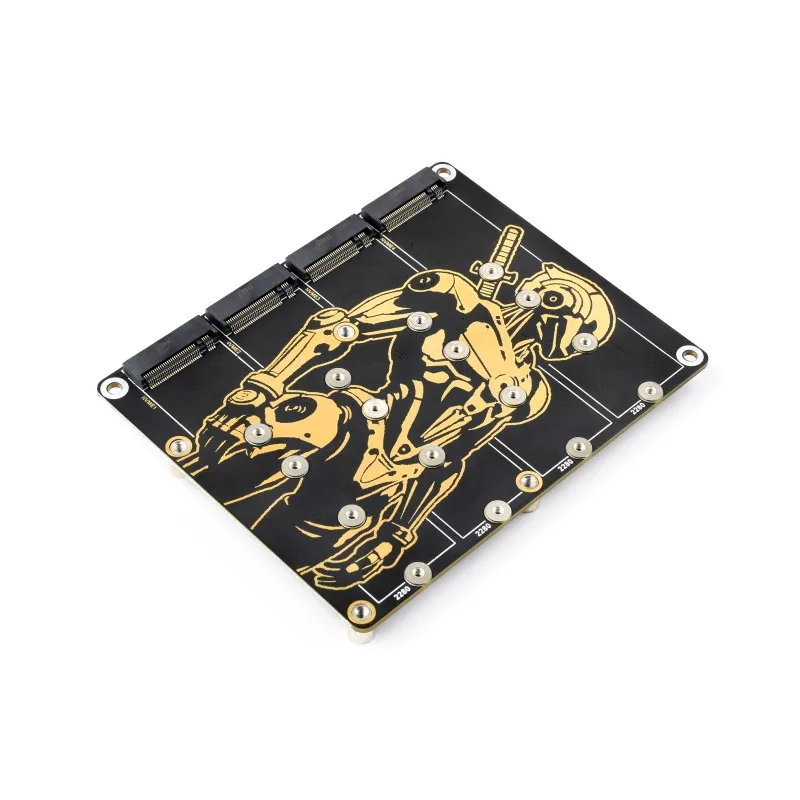 Плата адаптера PCIe на 4-канальный M.2 для Raspberry Pi 5, поддерживает 4-канальные твердотельные накопители NVMe, поддерживает питание Raspberry Pi 5, Raspberry Pi 5 NVMe
