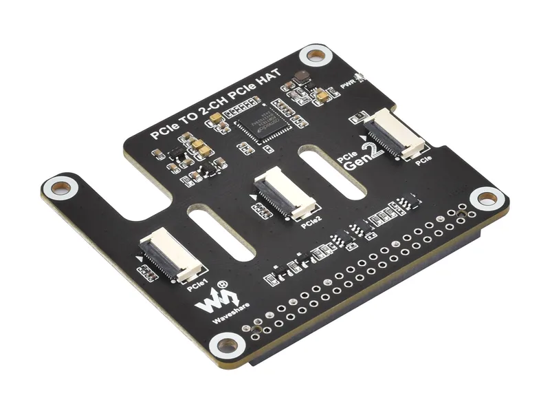 2-канальная плата адаптера PCIe FFC для Raspberry Pi 5, расширяет 2-канальные разъемы PCIe FFC, поддерживает объединение нескольких шляп PCIe, Raspberry Pi 5 PCIe HAT