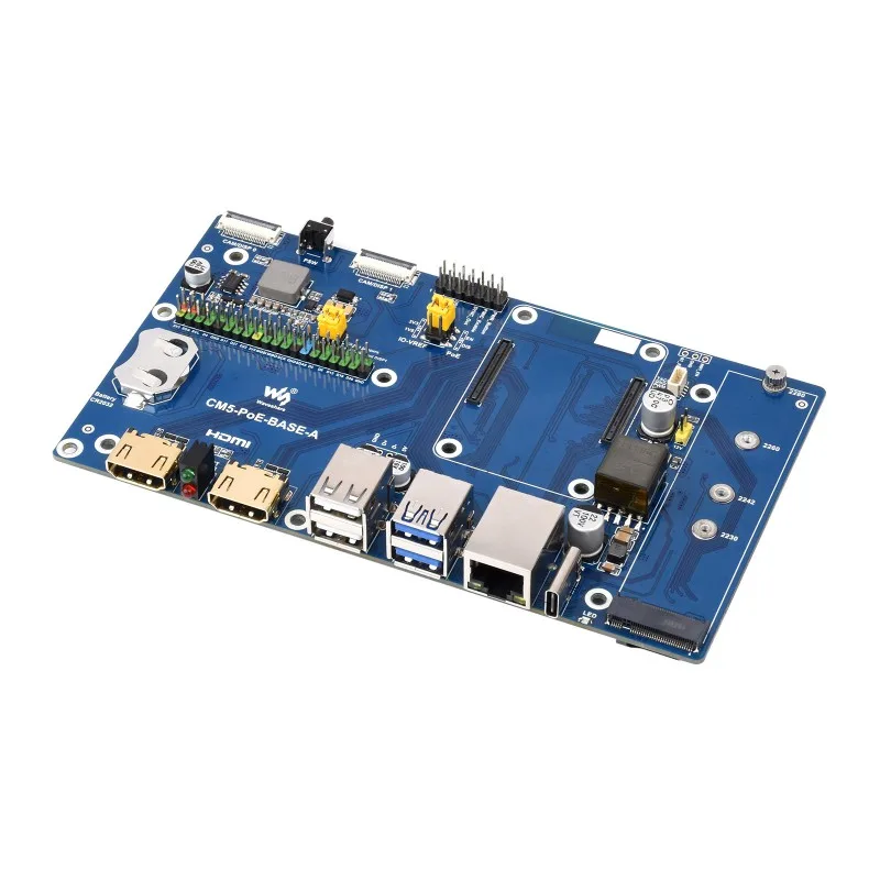 Плата вычислительного модуля Raspberry Pi 5 ввода-вывода с функцией PoE, для всех вариантов CM5