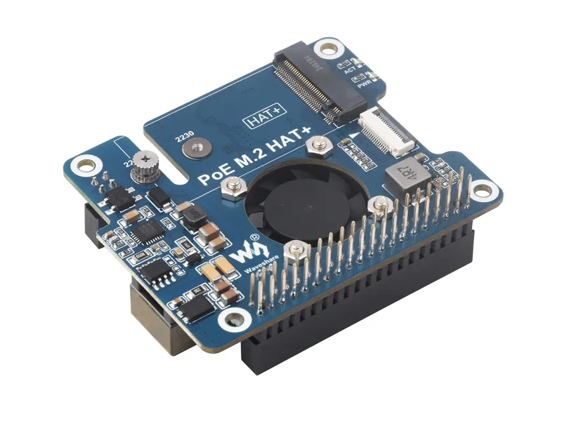 Адаптер PCIe-M.2 с функцией PoE для Raspberry Pi 5, поддержка протокола NVMe Твердотельный накопитель M.2, высокоскоростное чтение/запись, Raspberry Pi 5 PoE HAT