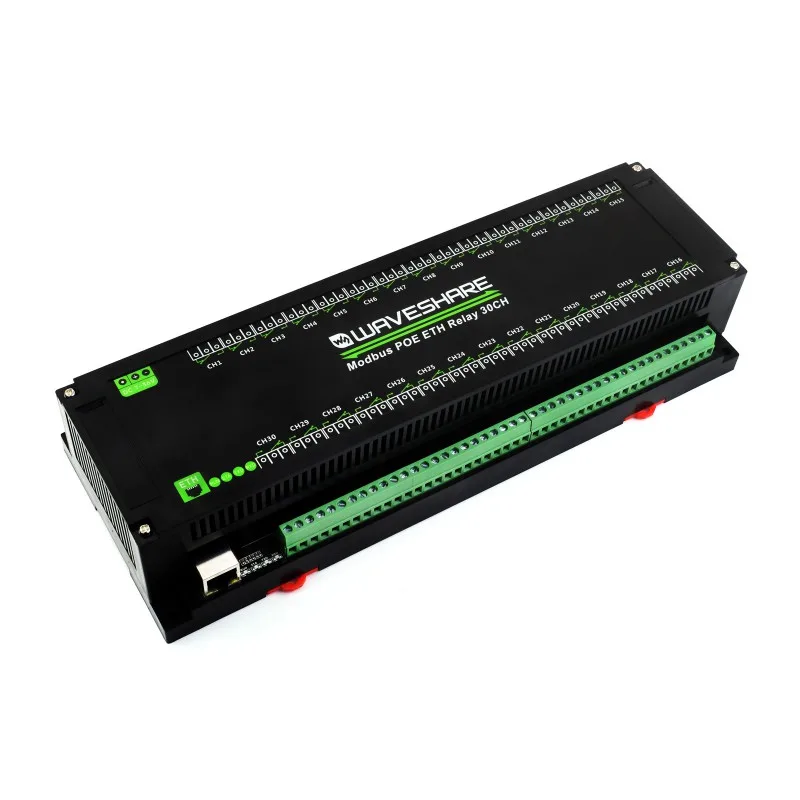 30-канальный релейный модуль Ethernet, протокол Modbus RTU/Modbus TCP, связь через порт PoE, с различными схемами изоляции и защиты