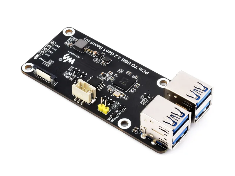 Плата PCIe на 4 канала USB3.2 Gen1 (C) для Raspberry Pi 5, скорость передачи до 5 Гбит/с, без драйверов, Plug And Play, адаптер Raspberry Pi 5 PCIe
