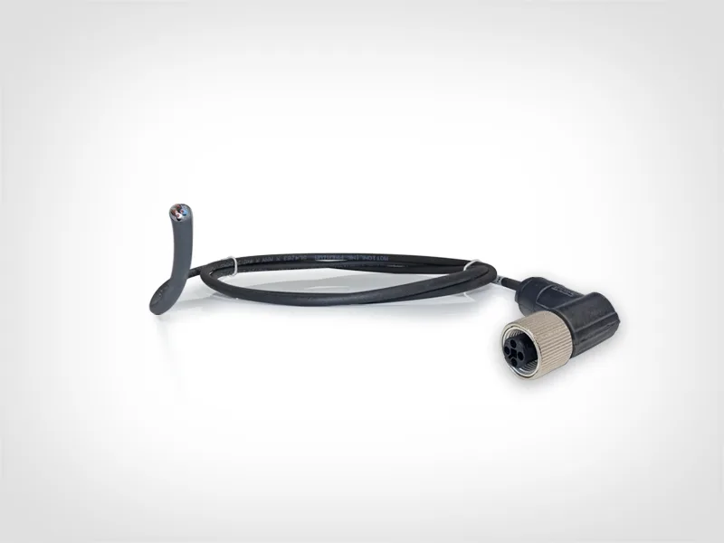 90° bended M12 4-pins T-Power cable