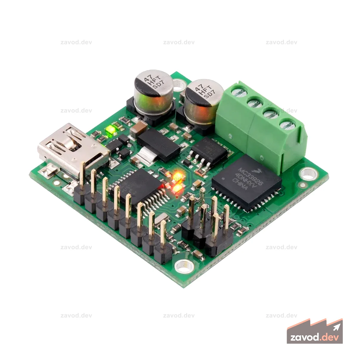 Jrk 21v3 USB-контроллер двигателя с обратной связью (припаянные разъемы)