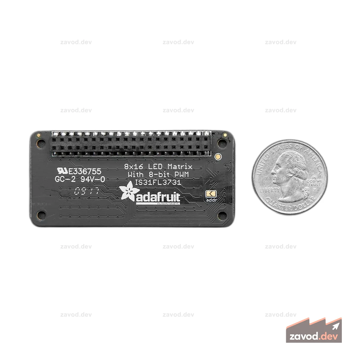 Крышка со светодиодной матрицей Adafruit CharliePlex - 8x16 светодиодов холодного белого цвета