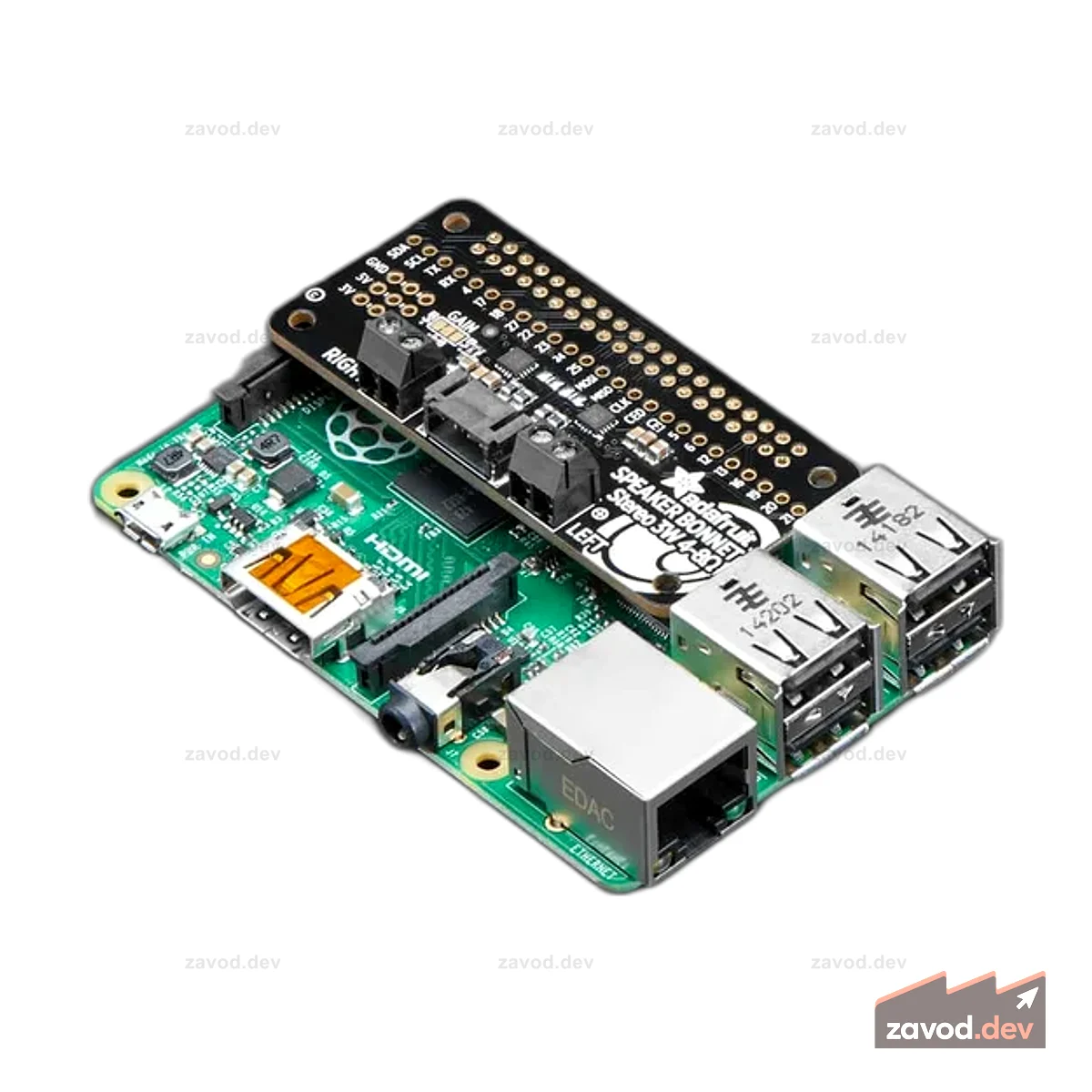 Крышка стереодинамика Adafruit I2S 3 Вт для мини-комплекта Raspberry Pi