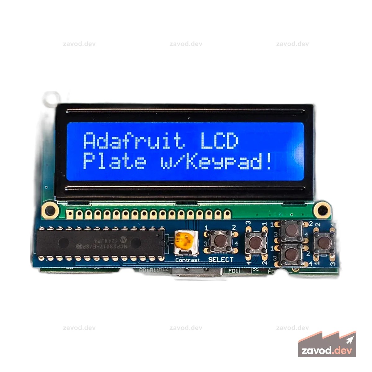 Комплект Adafruit Blue&White 16x2 с ЖК-дисплеем и клавиатурой для Raspberry Pi